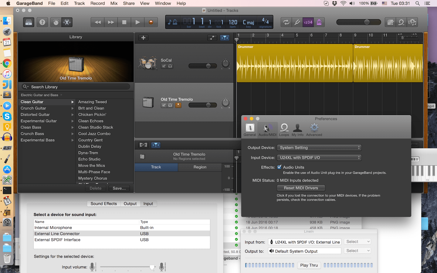 macos Cannot hear live audio from USB guitar in GarageBand Ask