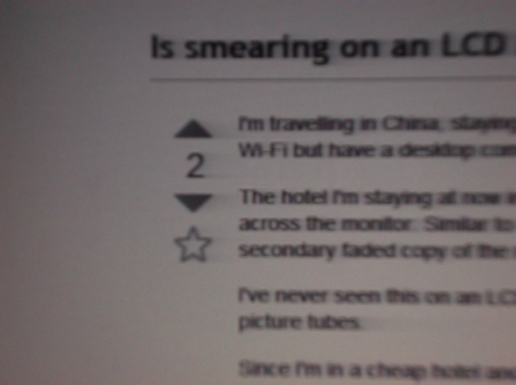 security Is smearing on an LCD monitor possibly a sign of having a