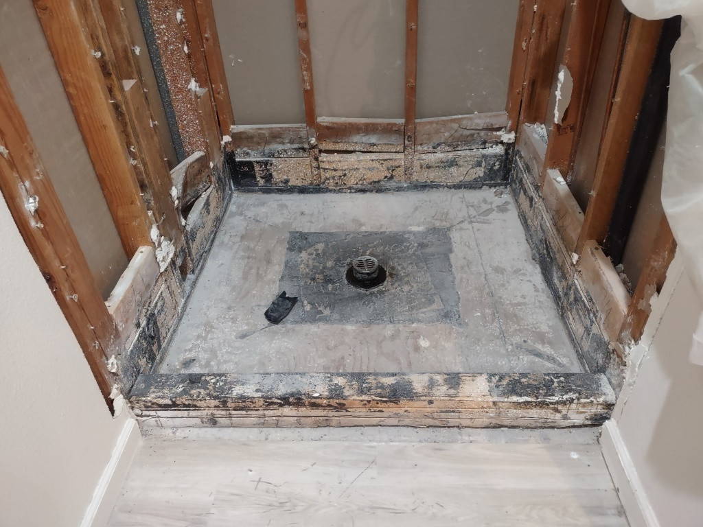bathroom Remove/Replace Hot Mop Liner on Shower FLoor Home