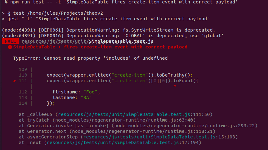 unit testing Why is my Jest test failing with "Cannot read property