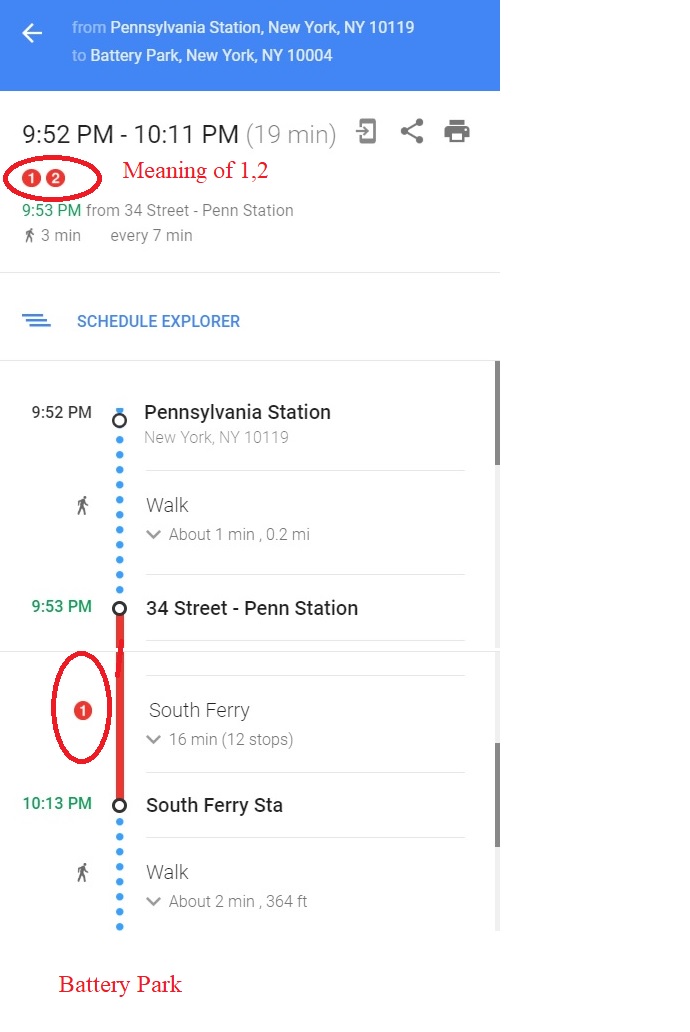 Ruta del tren subterráneo en la ciudad de Nueva York (Penn Station