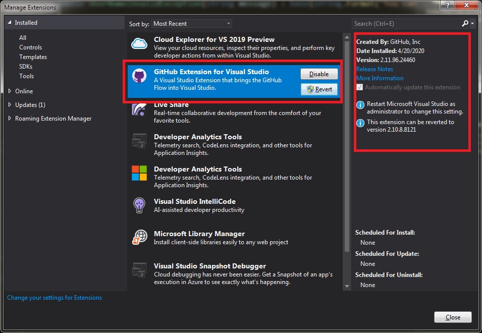 c No connection option for GitHub in Visual Studio 2019
