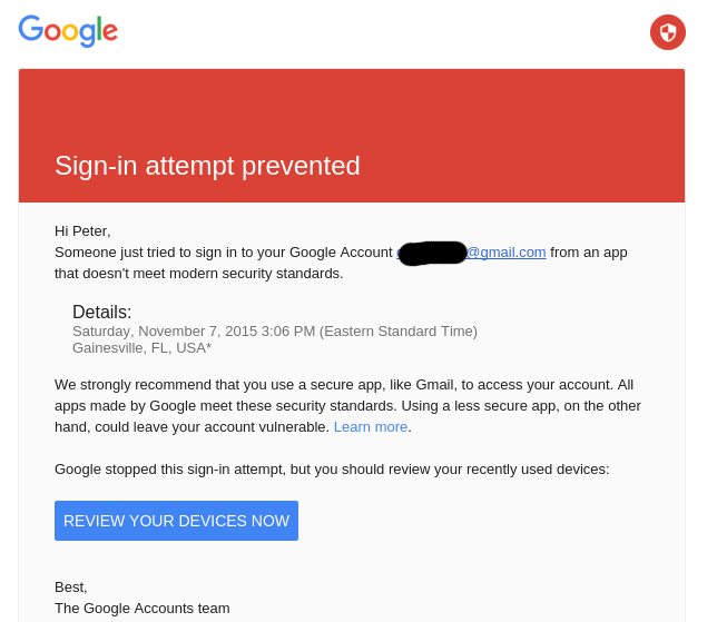email raspberry pi gmail sign in blocked by google Stack Overflow