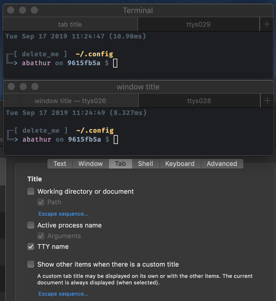 macos How do I set the terminal tab title via command line? Ask Different