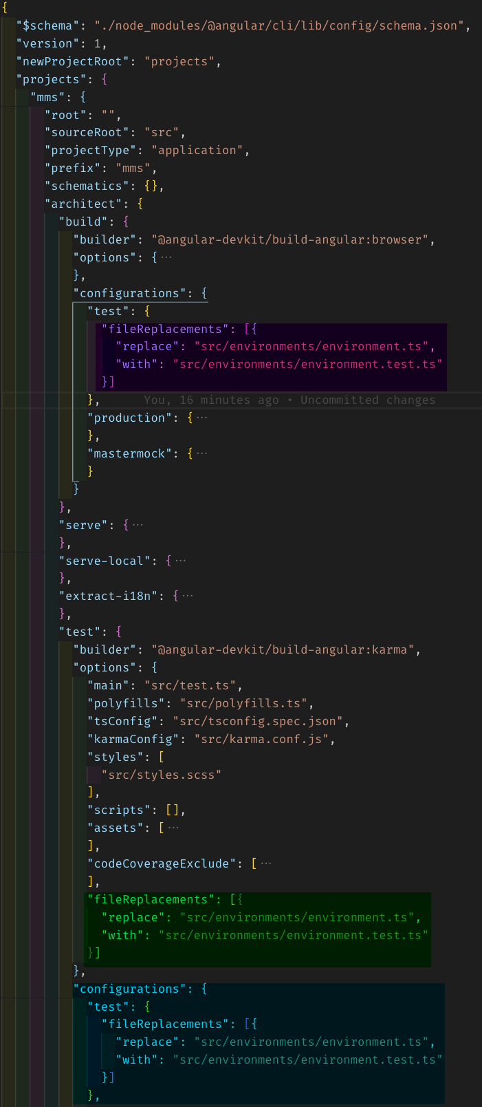 How to run Angular 7 unit tests with custom environment.test.ts
