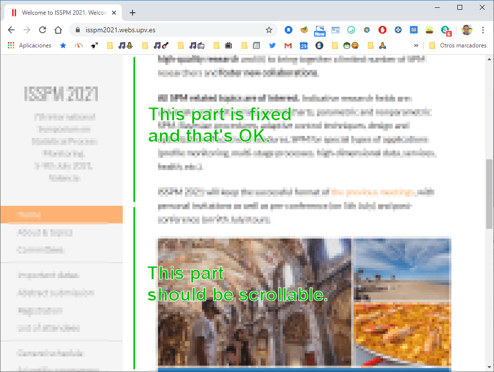 css How to get a scrollable lefthandside menu in this Wordpress