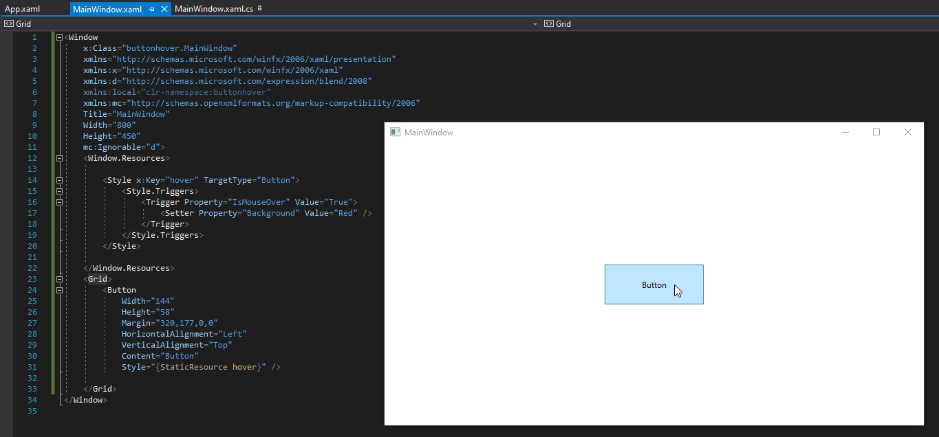 wpf Why button color doesn't change on MouseOver Stack Overflow