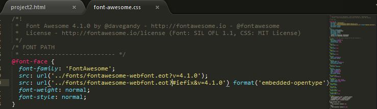 html How to include local file of font awesome 4.1