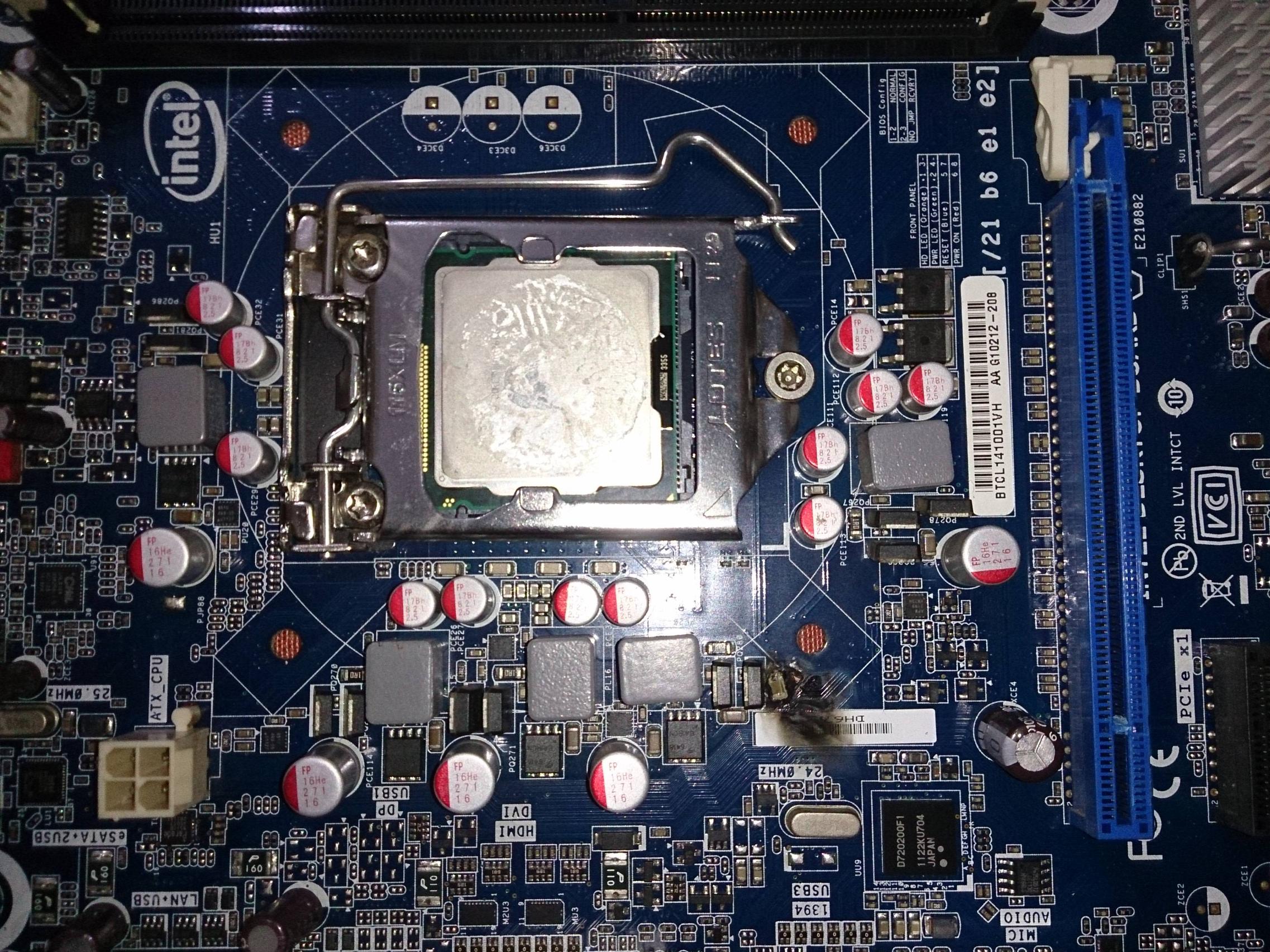 cpu Intel Motherboard caught fire after nearly two years Super User