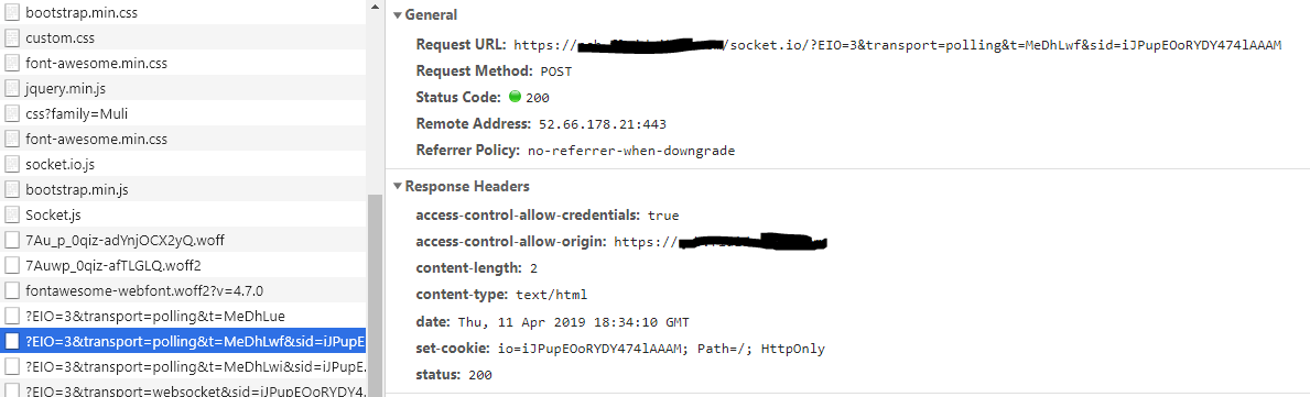 javascript How to set access control allow origin in socket io
