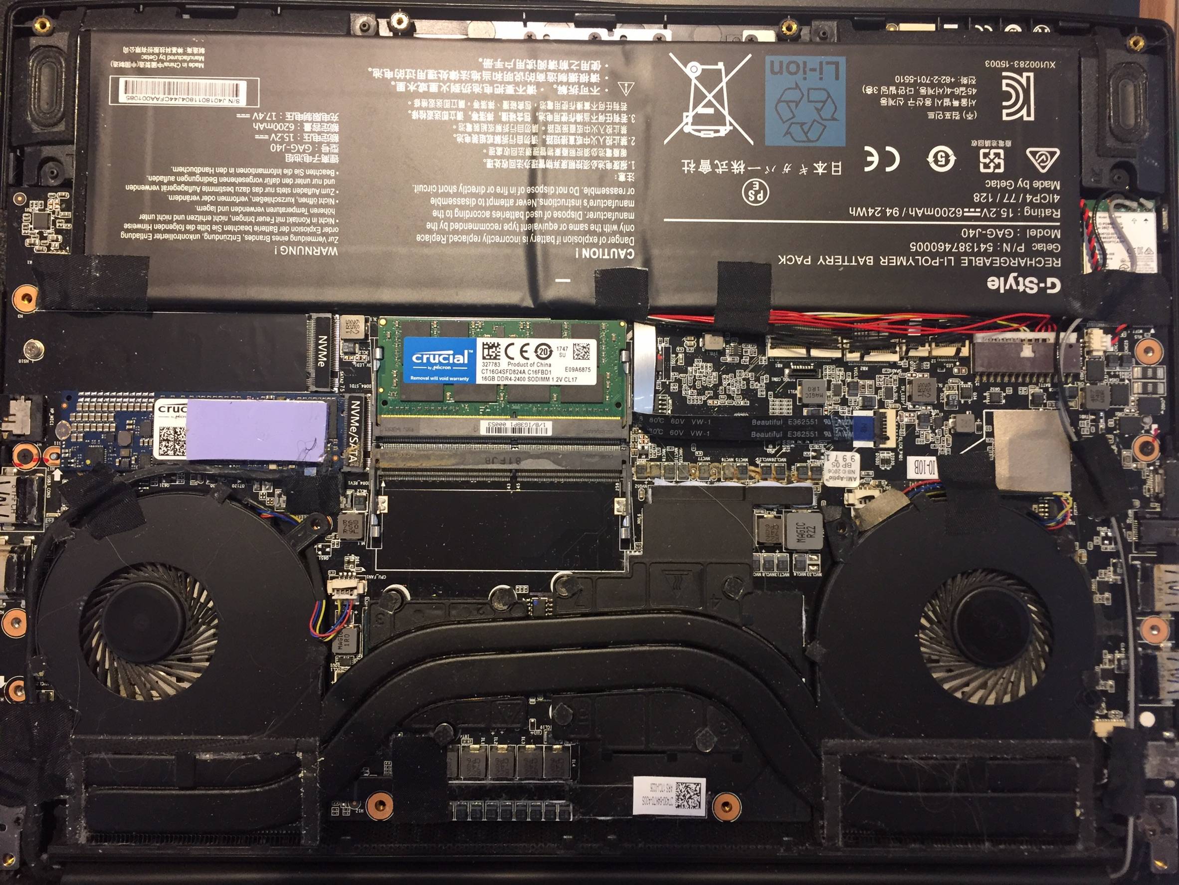 hardware failure SSD gave up, brown stuff on laptop motherboard