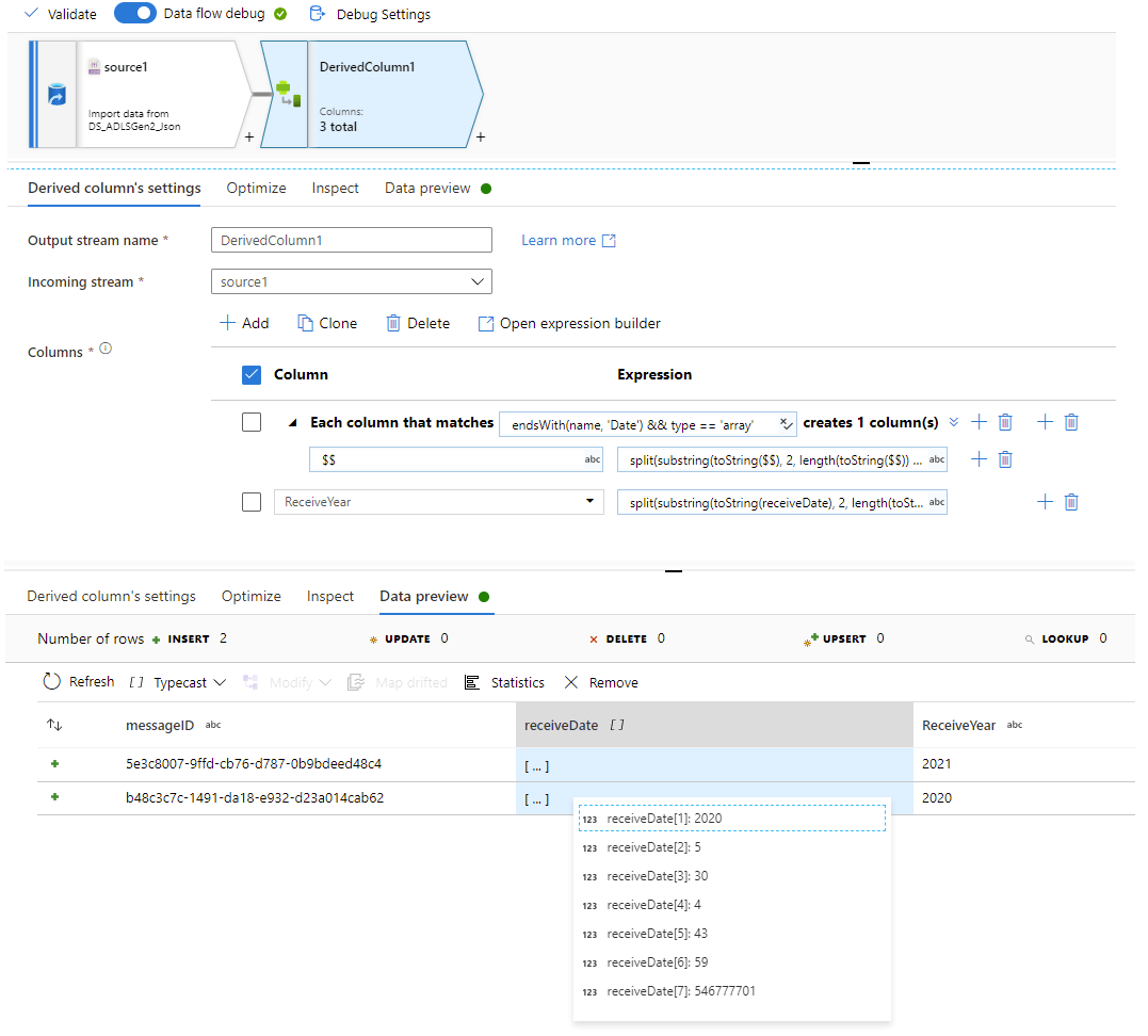 Azure Data Factory Data Flows Transforming values from JSON arrays