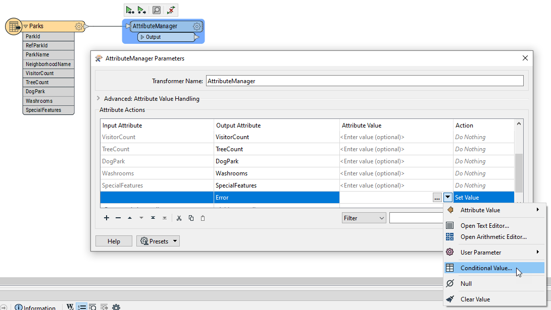 fme form FME Import an Excel table as user parameter list