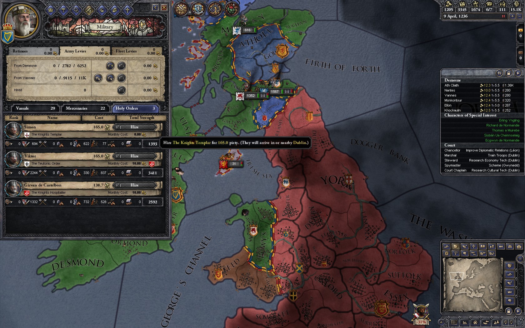 crusader kings 2 Why can't I hire the Knights Templar? Arqade