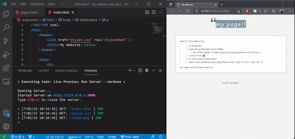 visual studio code See HTML preview on side tab in VSCode Stack Overflow