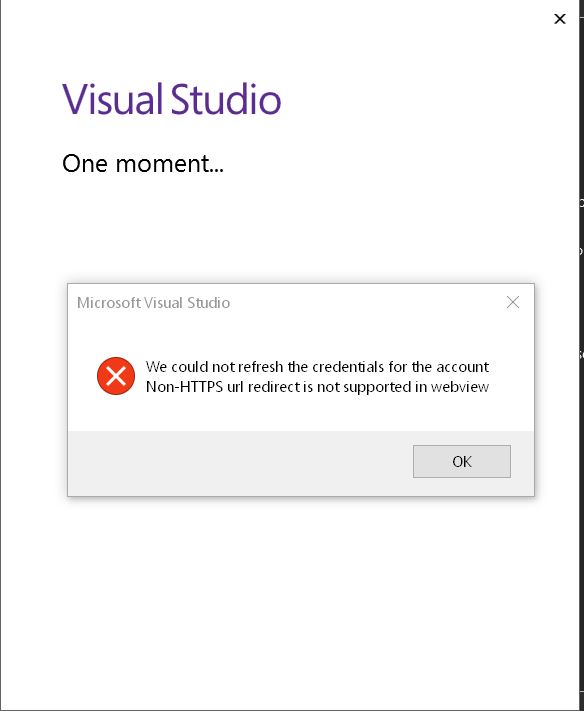 Visual Studio error could not refresh credentials Stack Overflow