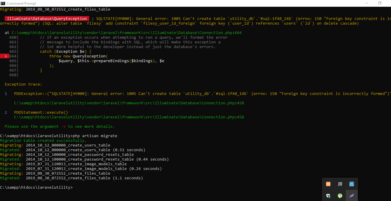 mysql Laravel migration (errno 150 "Foreign key constraint is