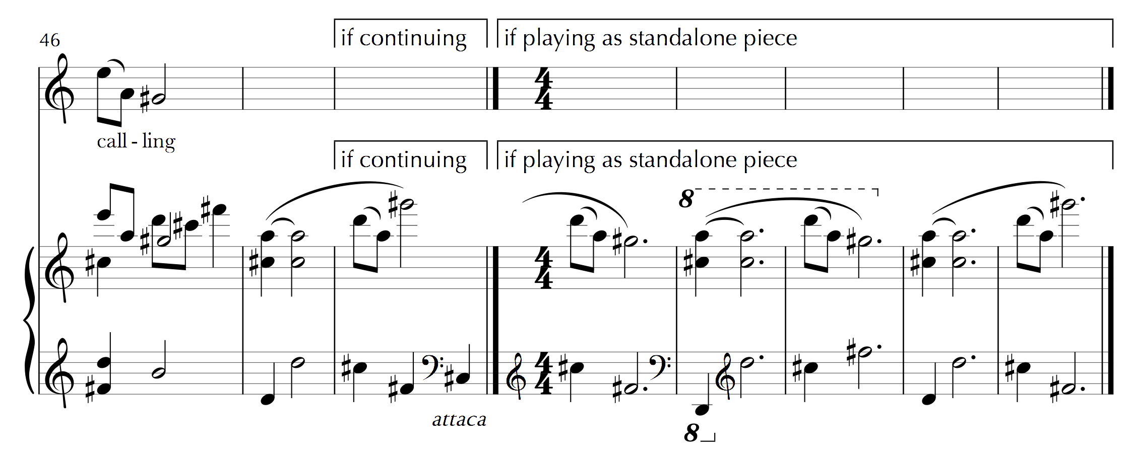 composition Notation precedent for alternative ending when playing