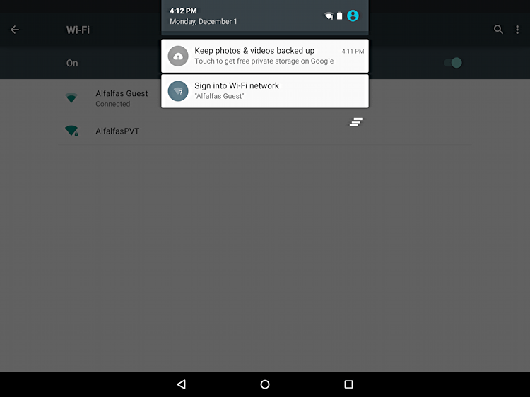 wifi Public network must provide notification for signin after