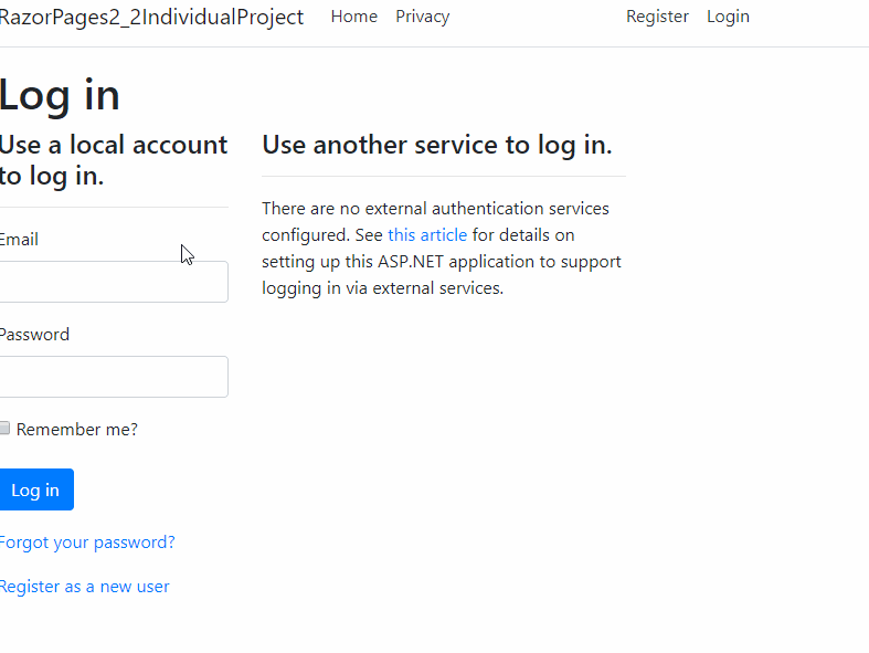 core In Razor Pages, what is the way to run an