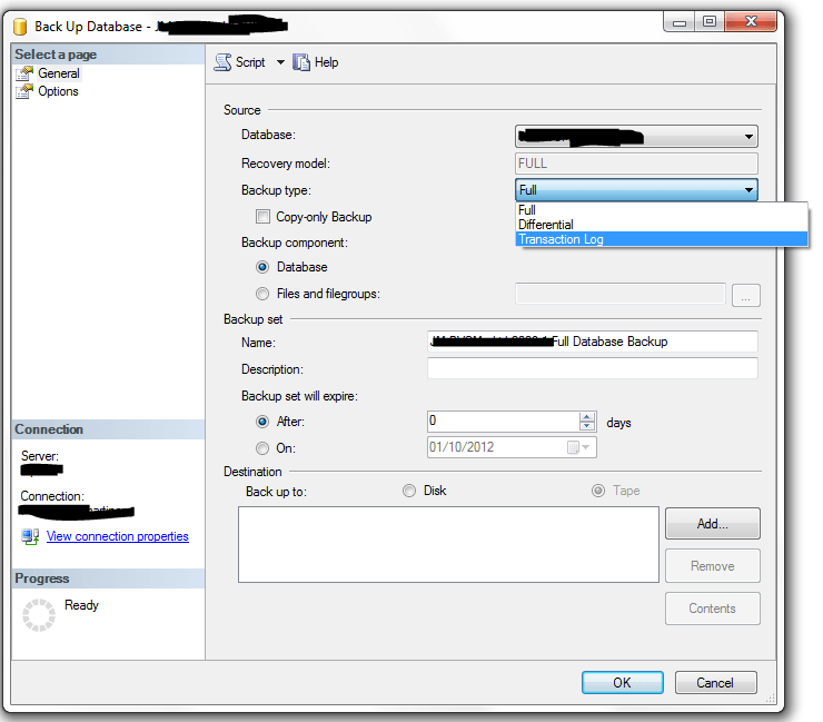 Sql Server 2008 R2 Simple recovery model with transaction log backups