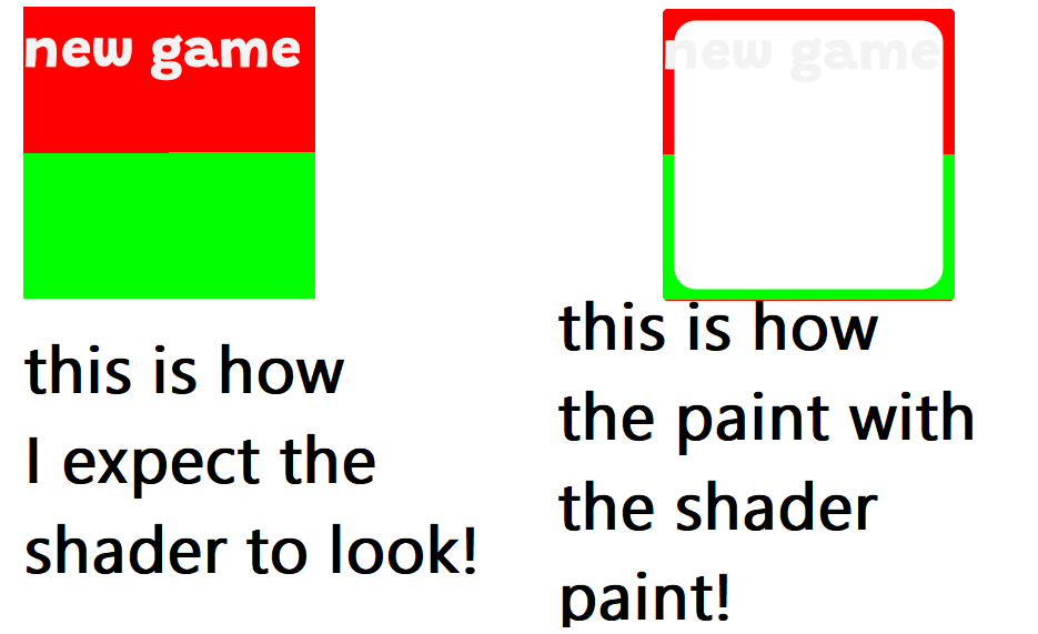 Android Bitmapshader separating the colors of a twocolor bitmap