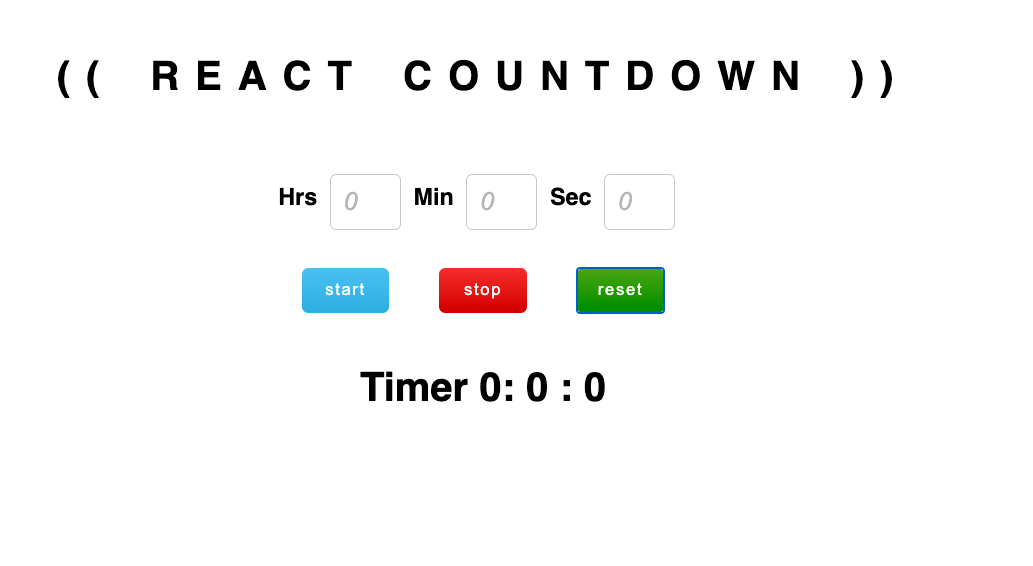 javascript Countdown timer in React Stack Overflow