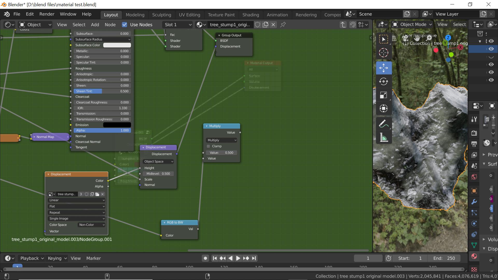materials how to connect two nodes to one displacement output? Blender Stack Exchange