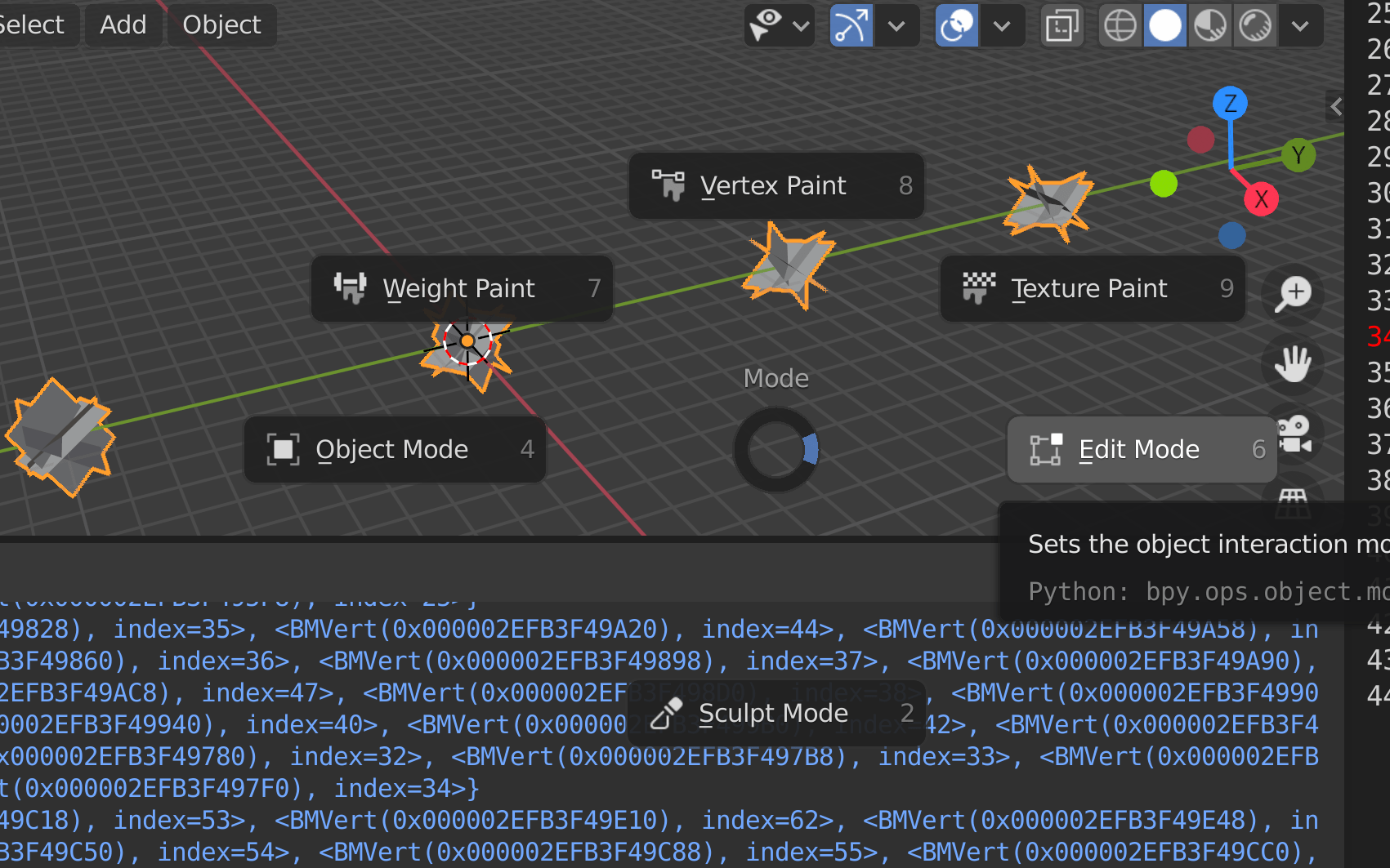 python How can I separate the vertices of a mesh based on vertex