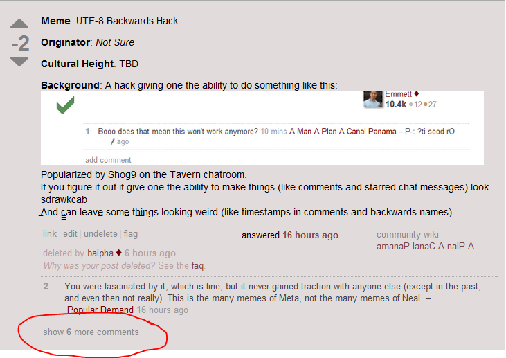 Why can't I see comments on a deleted answer? Meta Stack