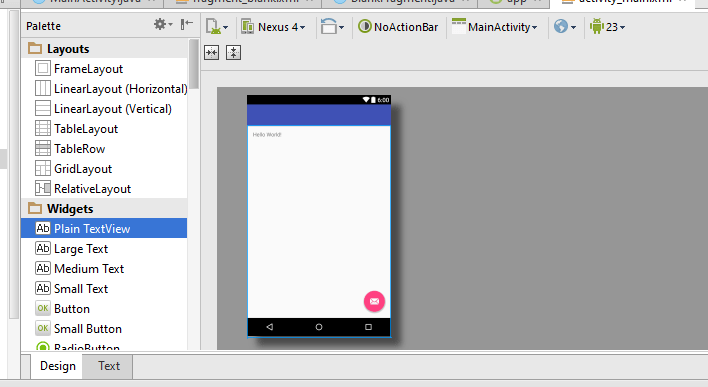 I can't drag and drop any element in android studio after update