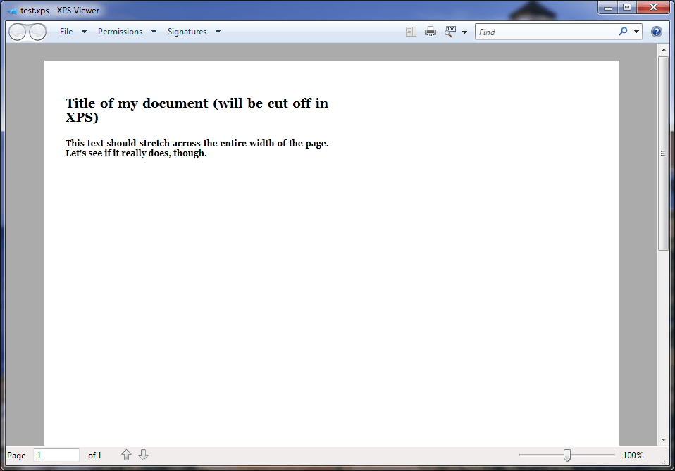 WPF printing FlowDocuments to XPS printed content not stretching
