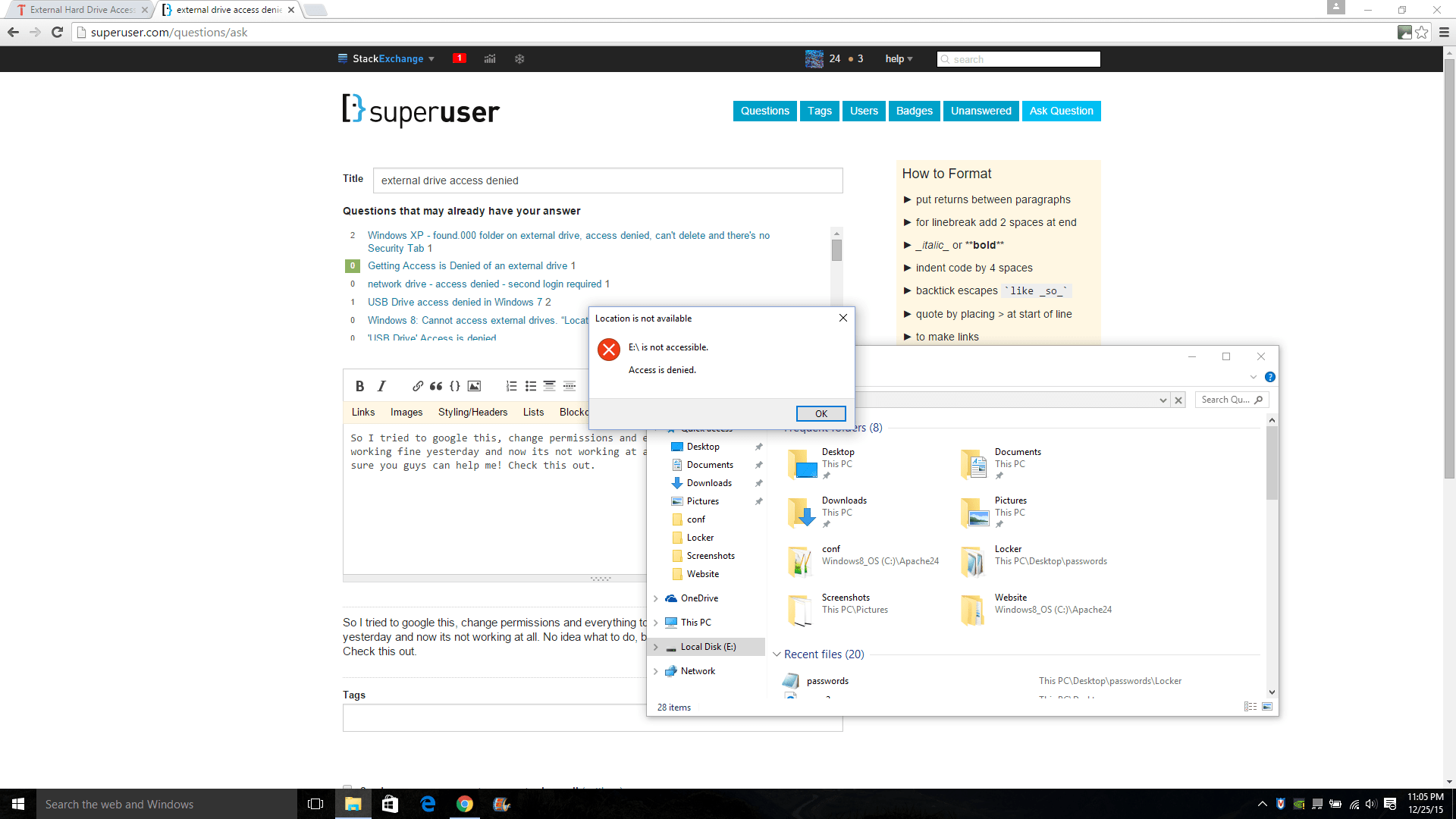 windows 10 external drive access denied Super User