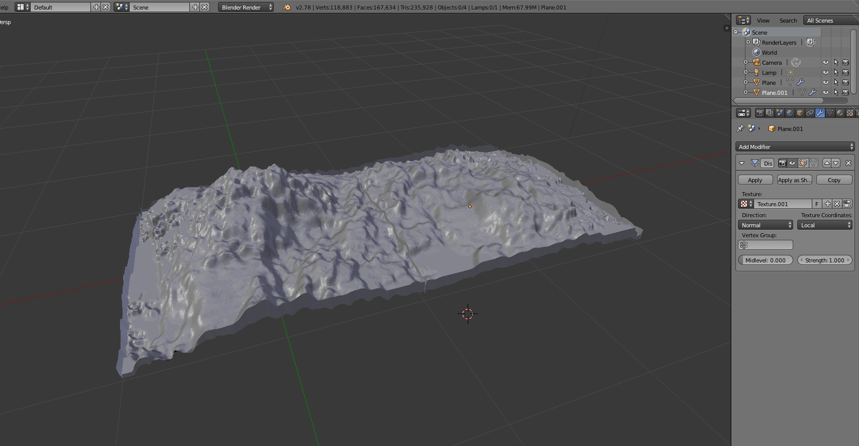 mesh How to create a seamless low poly terrain with displace and
