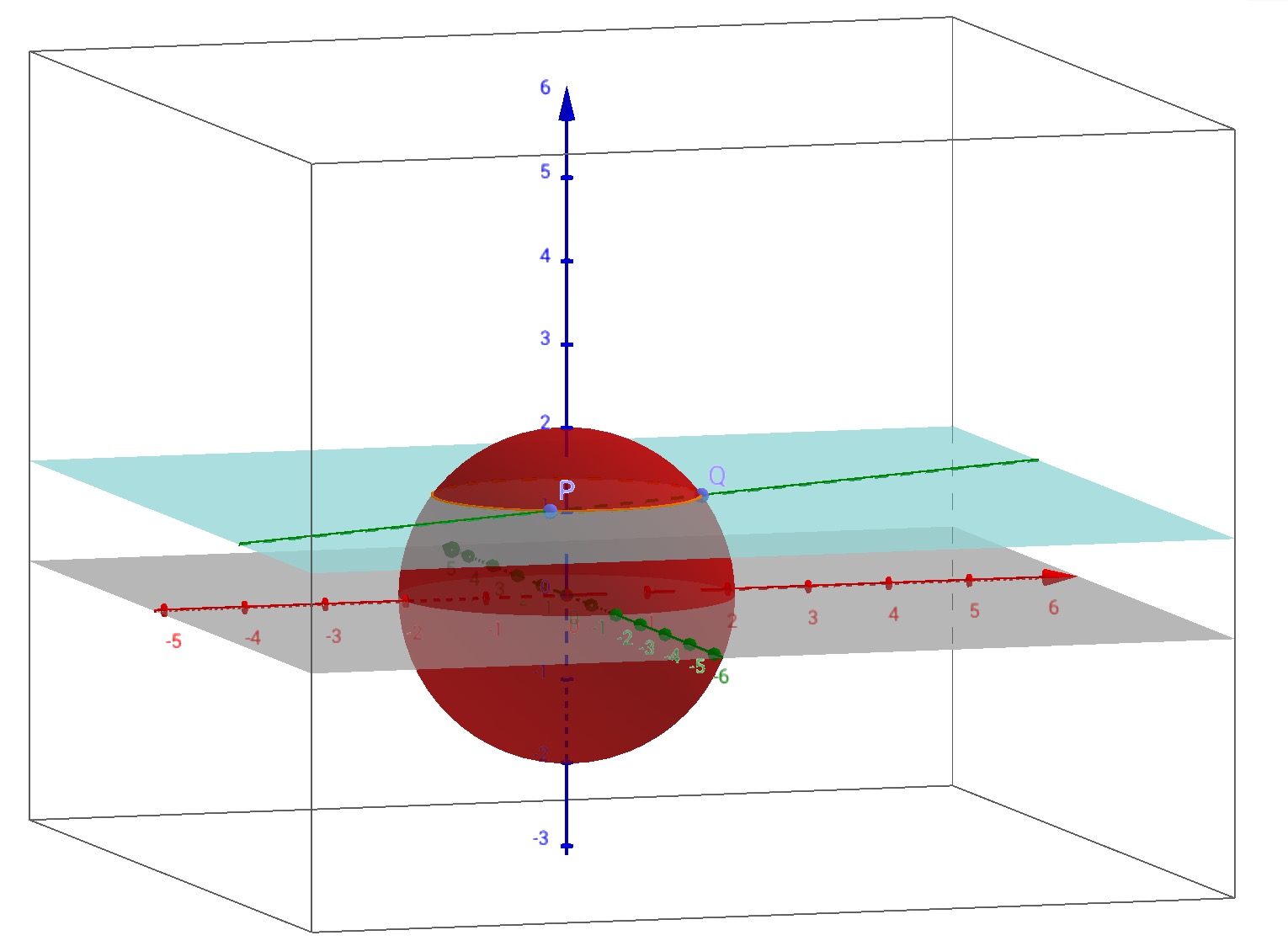 geometry Find the center of a circle on a sphere given 2 points and its radius Mathematics