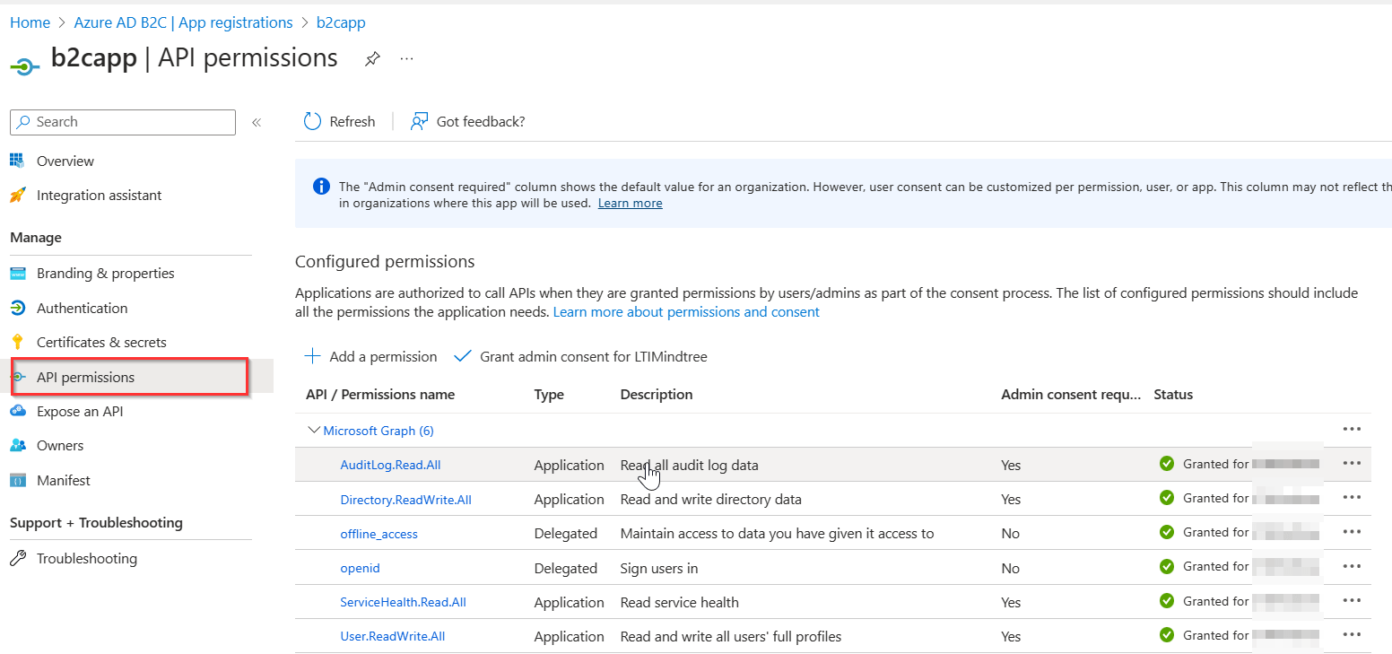 c Azure B2C returns FORBIDDEN (403) on health checks via Microsoft