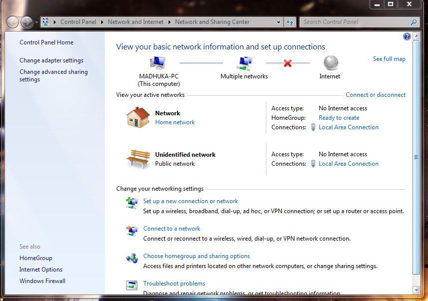 windows 7 When I turn on the computer, network is disconnected. When