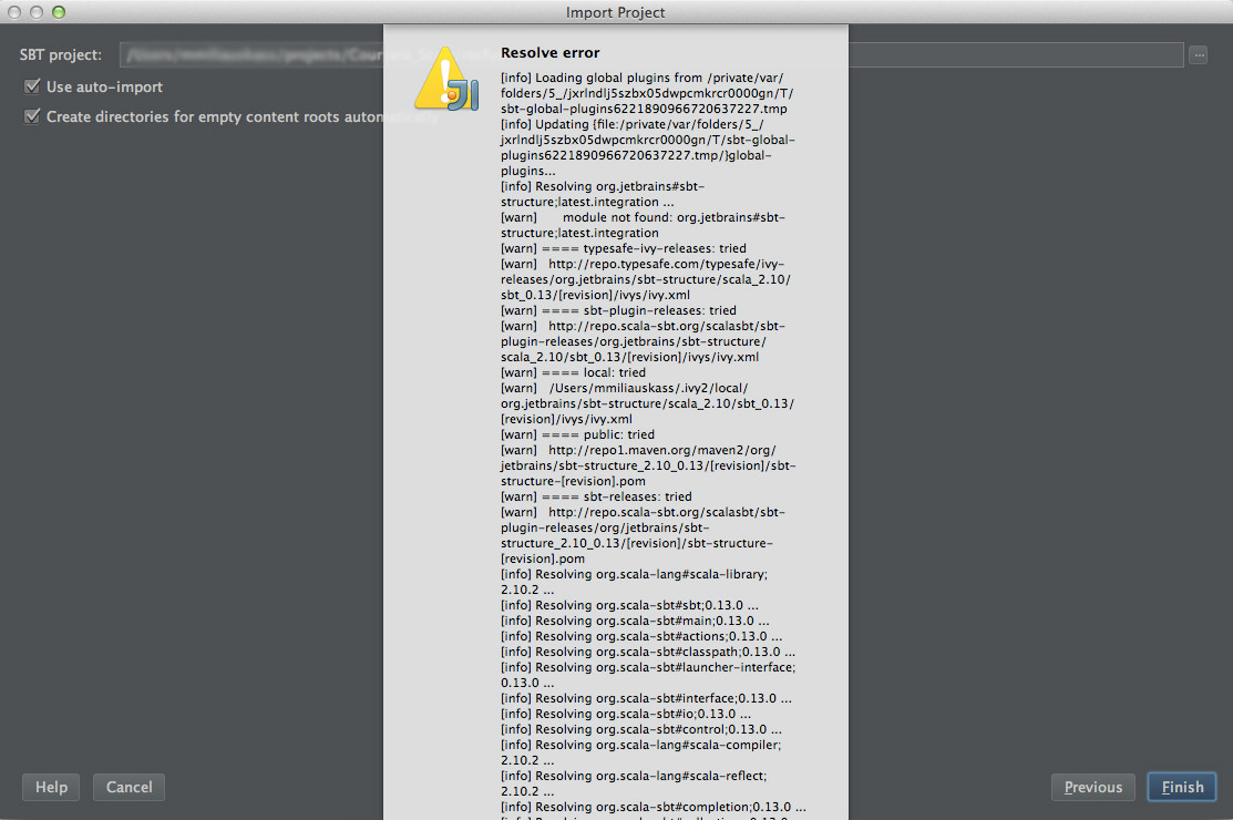 scala Intellij 13 and importing an SBT project Stack Overflow