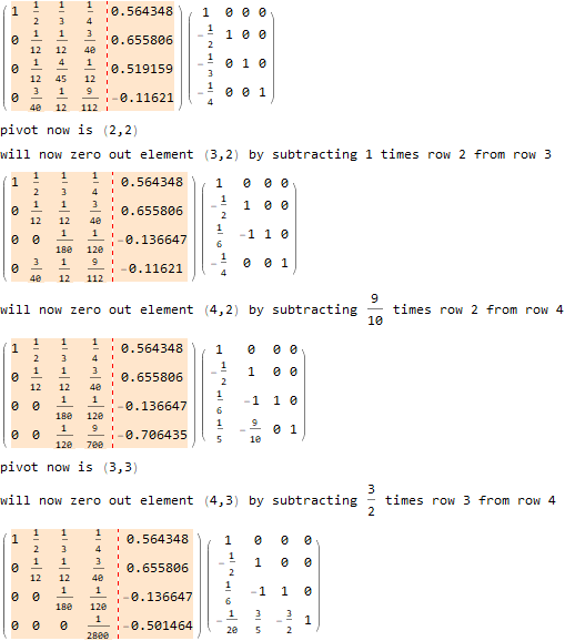 linear algebra Gaussian elimination for a Hilbert matrix Mathematica Stack Exchange