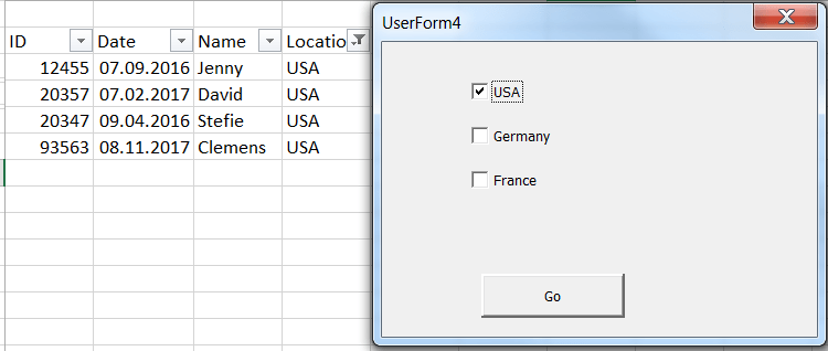 excel VBA to use Checkbox Selection for Multiple cases