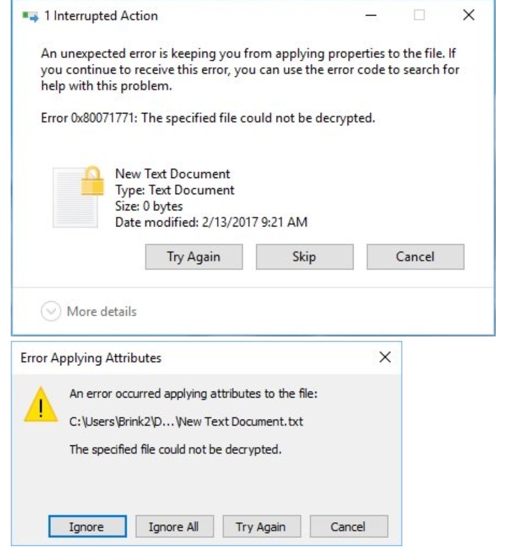 decryption decrypting EFS encrypted files on windows 10 Super User