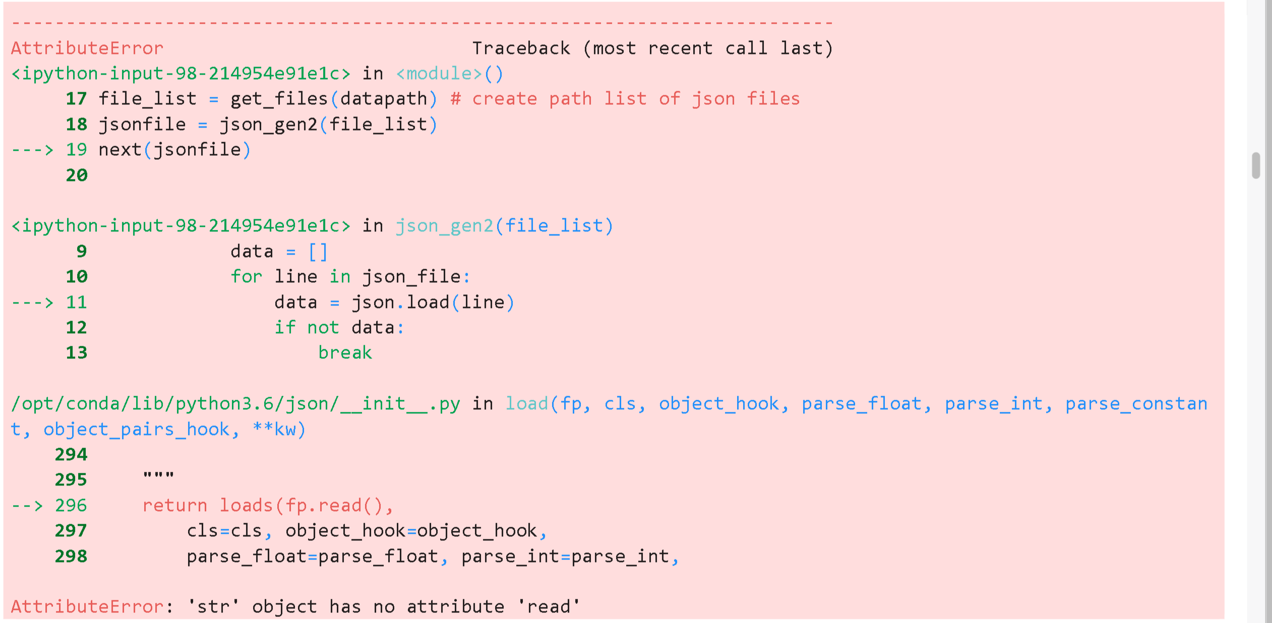 Python JSONfilereading generator (multiline) Stack Overflow