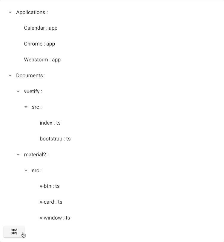 vuetify.js How to collapse a vtreeview with a button in Vuetify