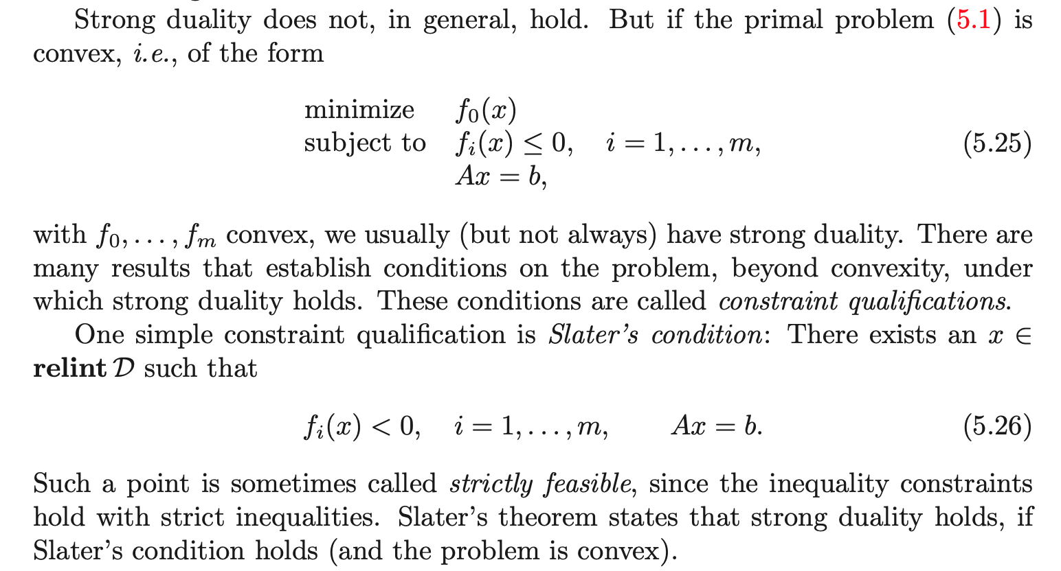 optimization Relative interior requirement in Slater's condition