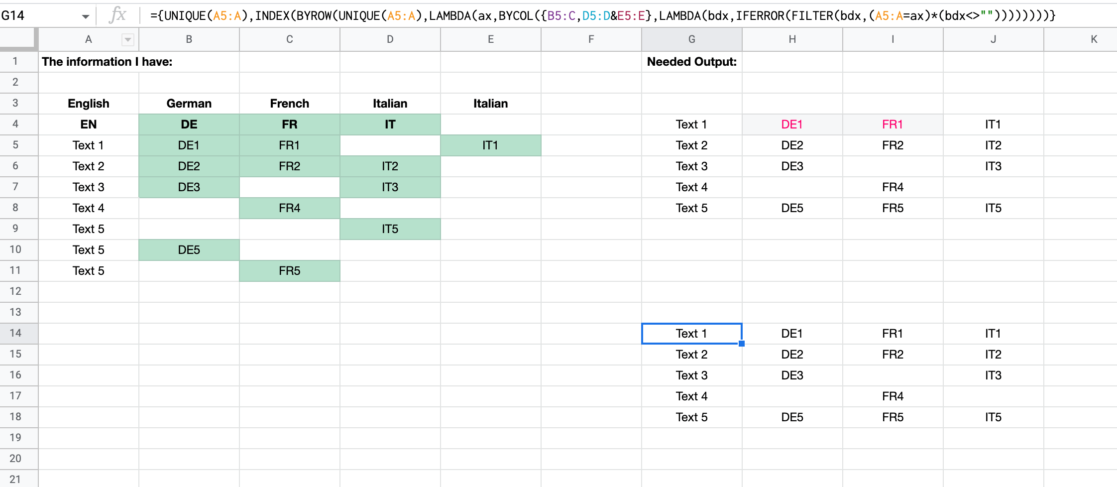 Google Sheets Index Match with Duplicates and Ignoring Blanks Stack