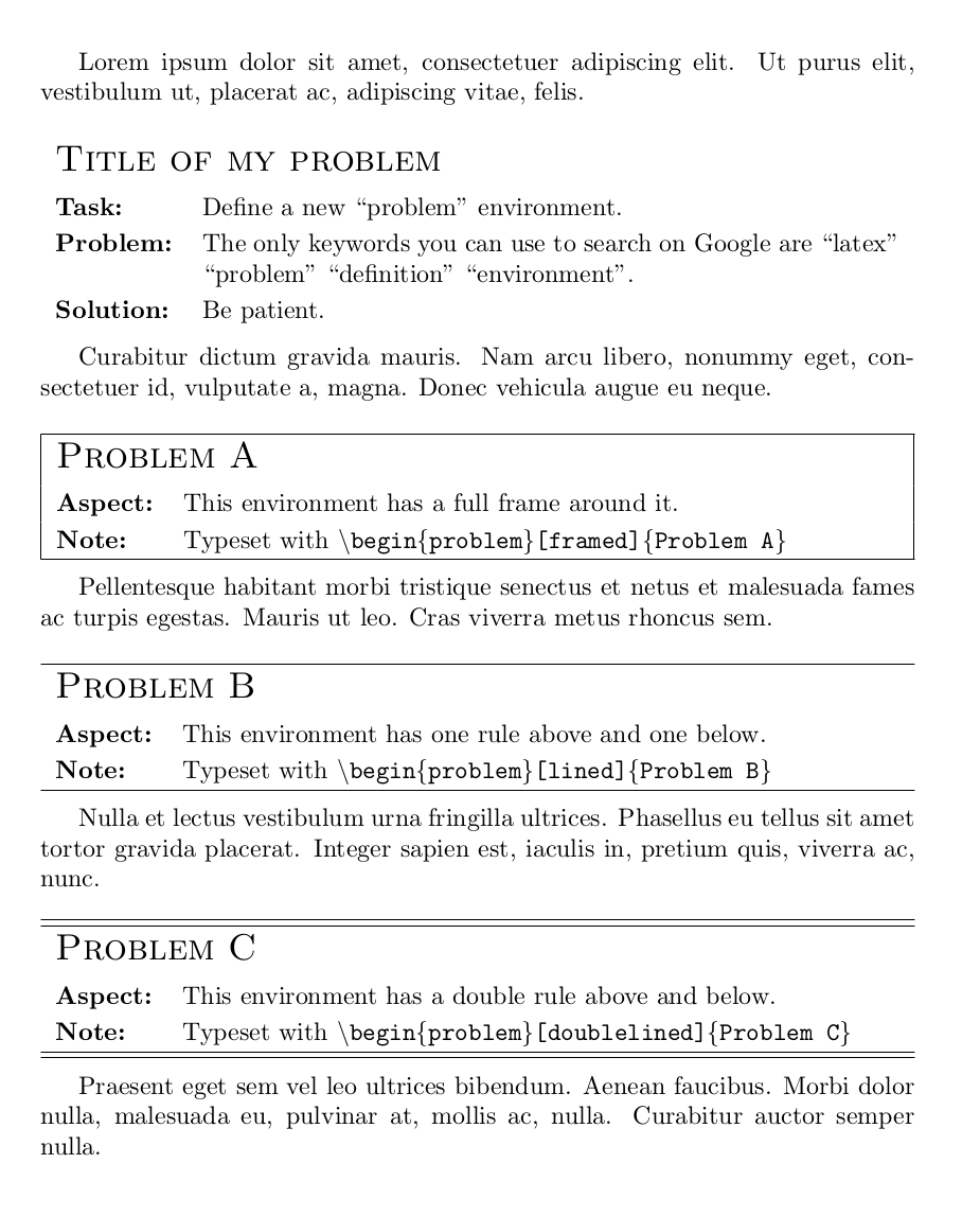 "Problem definition" environment TeX LaTeX Stack Exchange