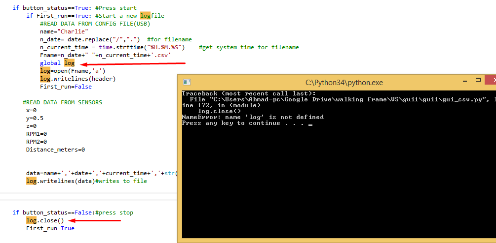 Global file variable inaccessible outside function (Python) Stack