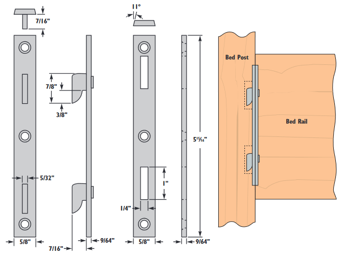 joinery Are these bed rail fasteners enough to hold this bed together