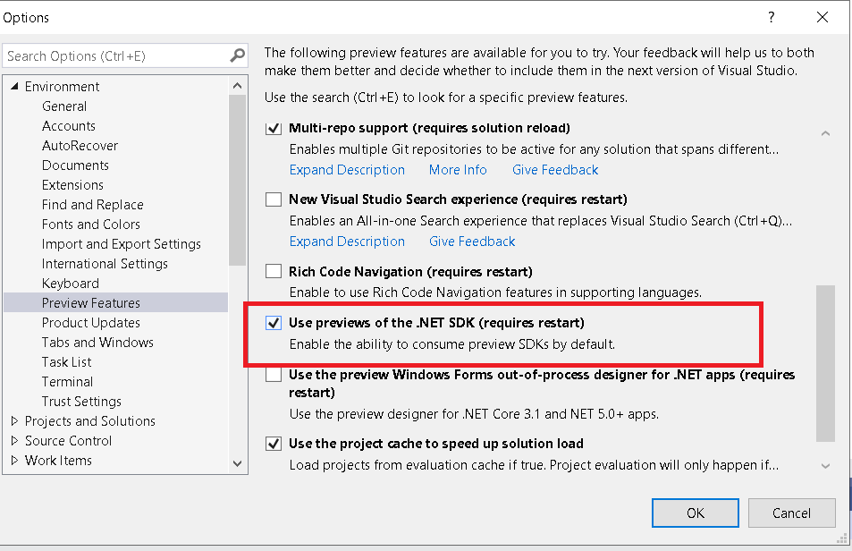 Blazor server template throws exception on "Cannot find the fallback