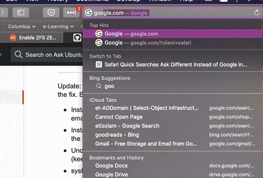 search engine Safari's "Quick Website Seach" Address Bar Feature search engine Safari's "Quick Website Seach" Address Bar Feature
